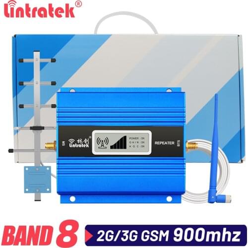 Lintratek 2G 900 Cellphone Signal Repeater 900mhz GSM Mobile Booster Set 3G UMTS Band 8 Russia Amplifier For MegaFon or Beeline