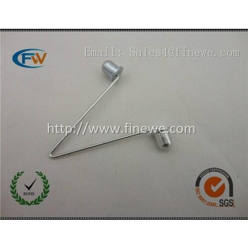 Manufacture double head V spring clip with button on both end, Custom tube mounting clip
