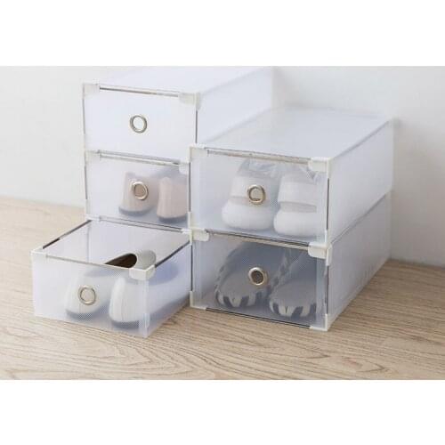Simple Modern Translucent Clothing Storage Box Thick Plastic Men And Women Shoe Box Dustproof Multi-function Drawer Storage Box