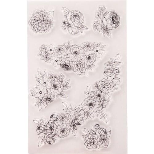 Blooming Rose Flower Clear Silicone Stamp / Seal for DIY Scrapbooking / Album Decorative Clear Stamp Sheets