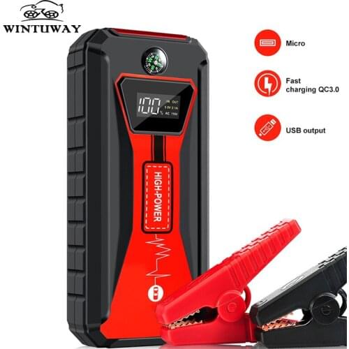 WINTUWAY Super Power Car Jump Starter Portable Car Battery Booster Charger 12V Starting Device Petrol Diesel Car Starter