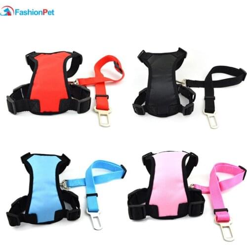 New Fashion Dog Cat Safety Seatbelt Adjustable Pet Puppy Vehicle Seat Belt Harness Collar Leash Lead for Dogs