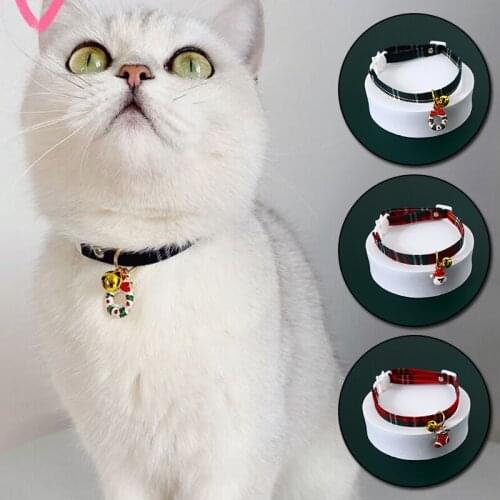Christmas Cat Collars Christmas Tree Pendant Adjustable Dog Pet Collars Buckle Puppy Rabbit Necklace