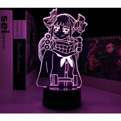 Anime My Hero Academia Himiko Toga 3d Led Night Light for Bedroom Decor Gift Child Nightlight Lamp