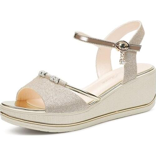 Women Sandals Summer Fashion Outdoor Wedge Sandals Open Toe Fish Head Fashion Platform High Heels Women Shoes Zapatos De Mujer