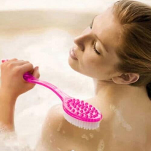Bath Brush Back Body Bath Shower Sponge Scrubber Brushes With Handle Exfoliating Scrub Skin Massager Exfoliation Bathroom Brush