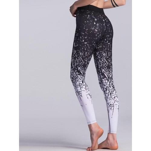 Women Leggings Slim Elasticity Leggings Fitness cuttin leggins Woman Pants Leggings Strength hole motion Graffiti printing