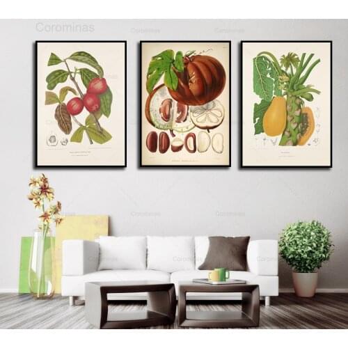 Nordic Vintage Plant Posters Wall Art Literary Hand-painted Canvas Painting Home Decor Poster Living Room Decoration Painting
