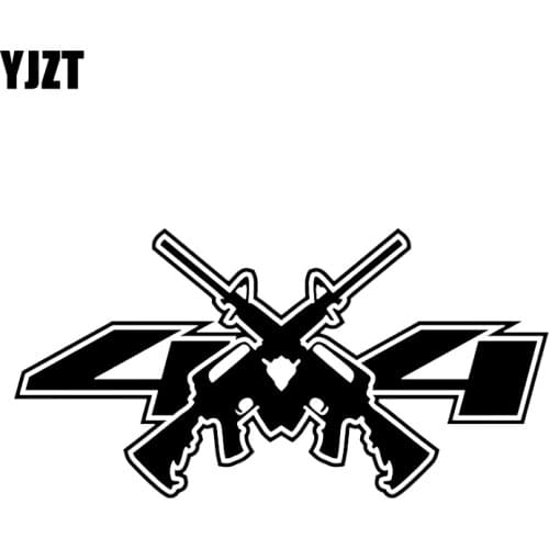 YJZT 16.7*8.4CM Interesting 4x4 Gun Car Sticker Decoration Vinyl Graphic Motorcycle C12-0245