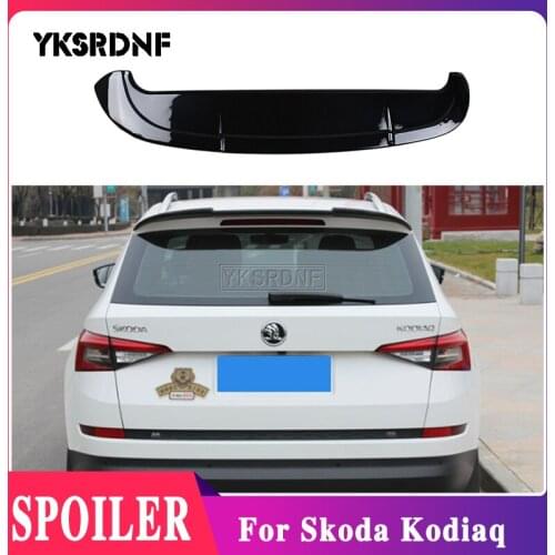 YKSRDNF New design High Quality ABS Material For Skoda Kodiaq 2017 2018 2019 Spoiler Primer Paint Rear Trunk Roof Rear Spoiler