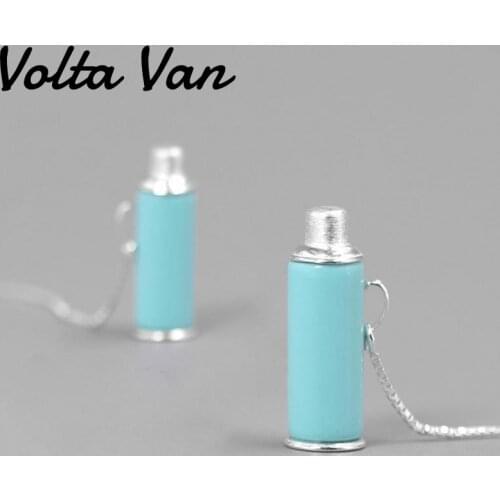 Volta Van Drop Earrings 925 Sterling Silver Turquoise Elegant Pendientes Plata 2021 New Fine Jewelry Trendy Concise Earrings