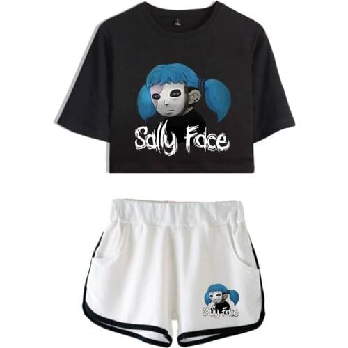 Pop Face Summer Women Two Piece Set Sexy Shorts And T-shirts Clothes 2019 Hot Sale Harajuku Two Piece Outfits Women Tracksuit