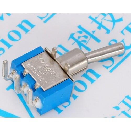 10pcs MTS-102C3 curved legs Toggle Switch rocker switch 3 feet 2 foot