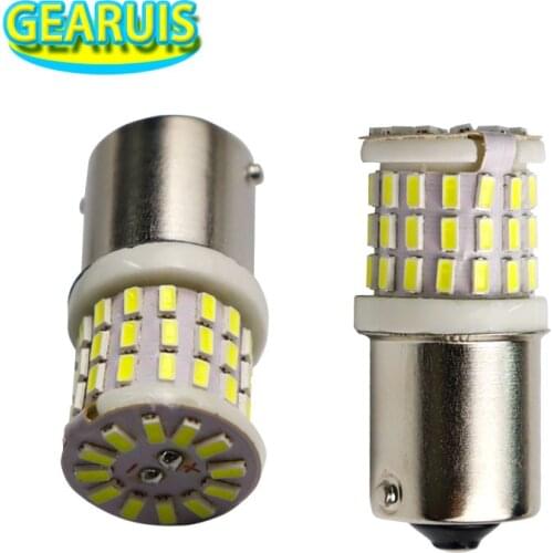 10X 1156 BA15S P21W BAU15S PY21W 1157 BAY15D ceramics 57 SMD 3014 LED 0.33A Car turn signal brake lights drl stop bulbs 12V-20V
