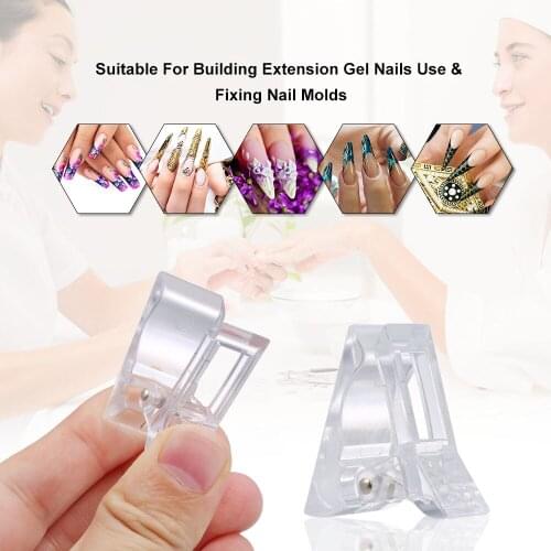 5 Pcs Transparent Nail Gel Quick Building Nail Tips Clips Finger Nail Extension UV LED Plastic Builder Clamps Manicure