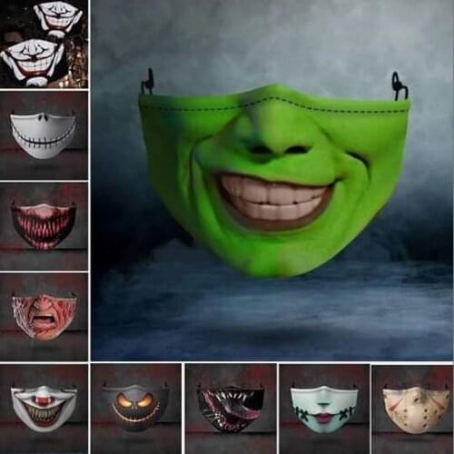 Half Face Scare Mask for Halloween Cosplay Props Scary Mouth Cover Halloween Festival Party Supplies 5 pack SAL99