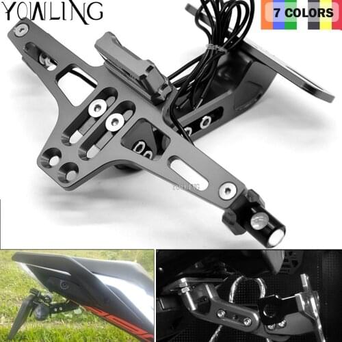 Motorcycle Accessories CNC Rear License Plate Mount Holder with LED Light For BMW F650GS F700GS F800GS F800GT F800R F800S F800ST