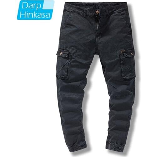 Men Jogger Cotton Cargo Pants Solid Color Loose Tactical Military Pants Men Casual Sweatpant Men Trousers Big Size Streetwear