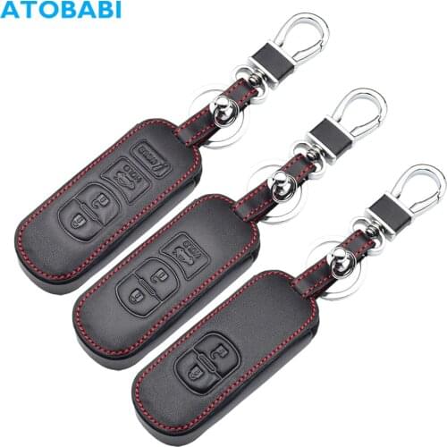 Real Leather Car Key Case For Mazda 3 2 5 6 Axela CX-3 CX-5 CX5 CX-7 CX7 CX-9 RX8 Smart Remote Fob Protector Cover Keychain Bag