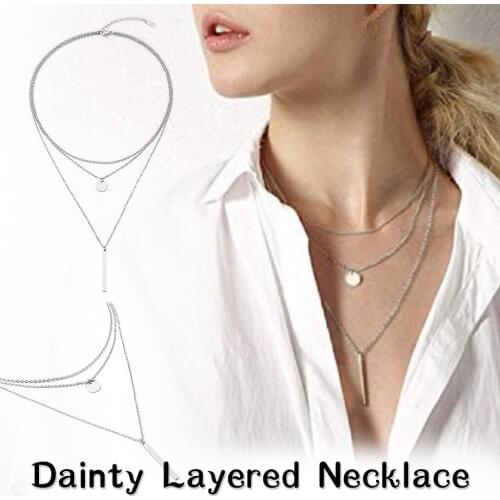 Vintage Multilayer Pendant Necklace Women Dainty Layered Choker Necklace Pearl Pendant Adjustable Punk Necklace Set Jewelry Gift