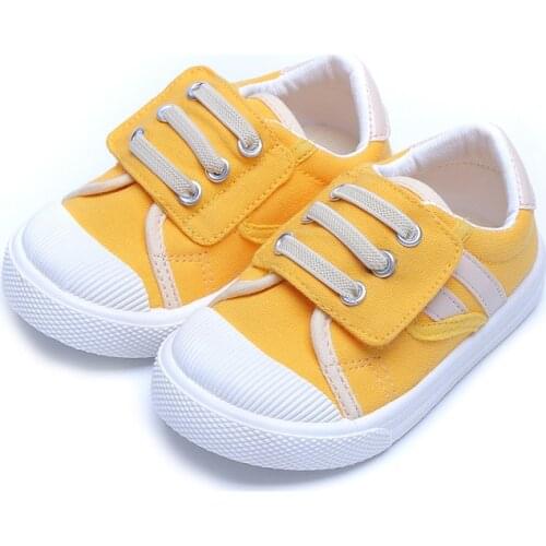 CUZULLAA 2020 Children Boys Breathable Canvas Shoes Kids Girls Soft Sole Fashion Sneakers Hook & Loop Flats Size 21-30