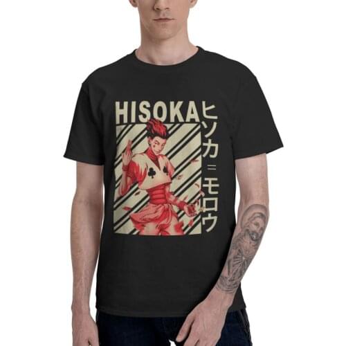 Hisoka Morow Hunter X Hunter Anime Tshirt Men Stylish Tee Tops 100% Cotton T Shirt Short Sleeve Morou Manga Hxh T-shirt Gift