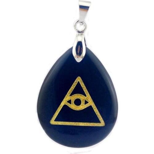 Natural Stone Obsidian Geometric Triangle Pendant Turkish Eye Gaotai Jewelry For Jewelry Making DIY Jewelry Accessories