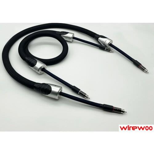 Hi-End wirewoo RCA Interconnect audio cable Siler-plated copper OD2.0 --1.5M