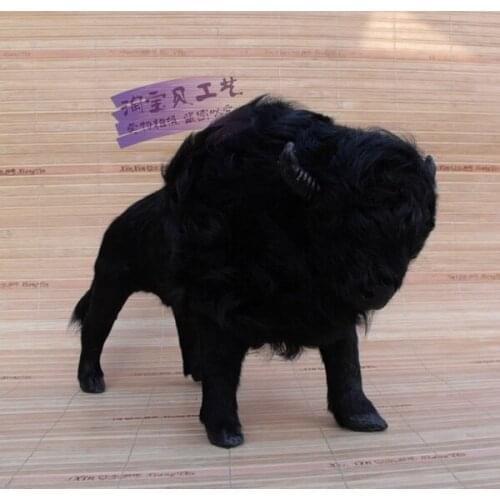 Simulation black yak toy polyethylene & furs cow doll gift about 32x10x22cm 2438