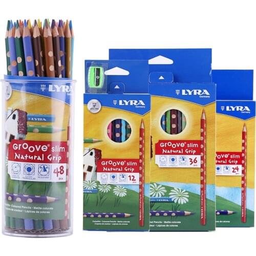 LYRA Concave hole pencil 12/24/36 color children pupil art painting triangular color pencil