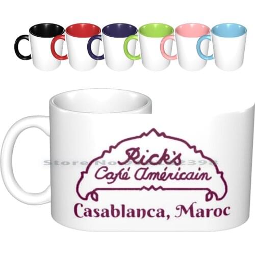 Rick’s Café Ceramic Mugs Coffee Cups Milk Tea Mug Casablanca Movie Film Cult Movies Classic Movies Black And White Academy