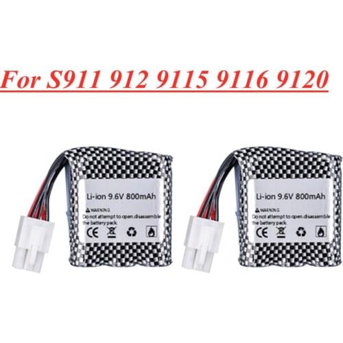 9.6v 800mAh Li-ion Battery for S911 912 9115 9116 9120 RC Monster Truck Parts 9.6 v 16500 15C high quality