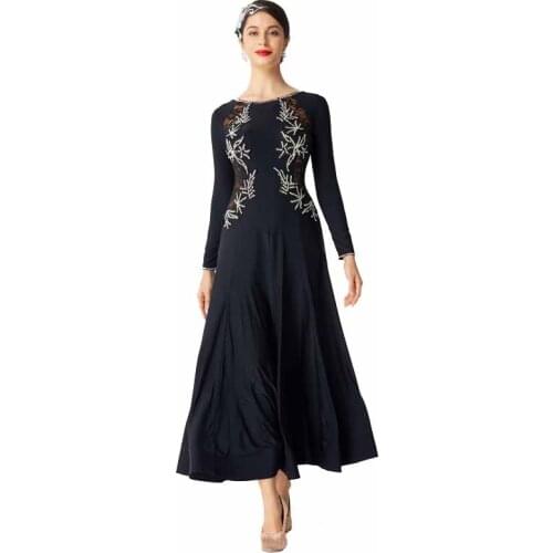 M-2020-1 High-end standard ballroom dance practice dress waltz dance costumes Spanish flamenco dance dress tango dress for sale