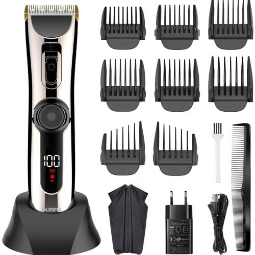 Solimpia Hair Clippers Men Professional Washable Electric Clipper Adult Hair Machine Grooming Kit With Hairdressing Cape
