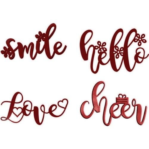 Smile Hello Love Words Metal Cutting Dies new 2020 for DIY Scrapbooking Embossing Crafts Paper Cards Making die cut mould