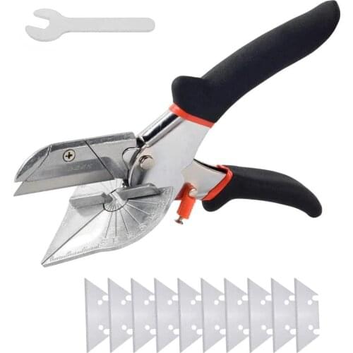 Multi-angle Bevel Scissors, With Adjustable Gusset Cutting Blades, From 45 Degrees To 135 Degrees, With 10 Blades And Wrenches