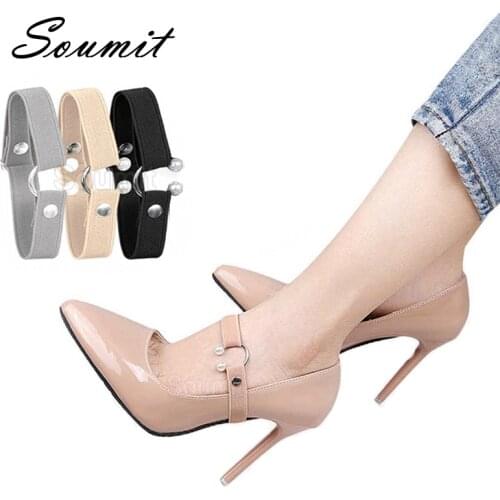 Fashion Pearl Elastic Shoelaces for Women High Heel Shoes Lace Strap Anti-loose Heels Laces Adjustable Lazy Decoration Shoe Belt