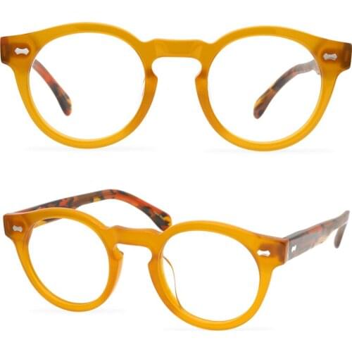 Fashion round eyeglasses simple tortoise acetate full frame retro designer women glasses frame candy color lunette homme