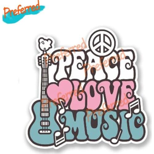Creative Car Sticker Love Peace Music Sticker Automobile Accessories Waterproof Funny Vinyl Decal Die Cutting Waterproof PVC