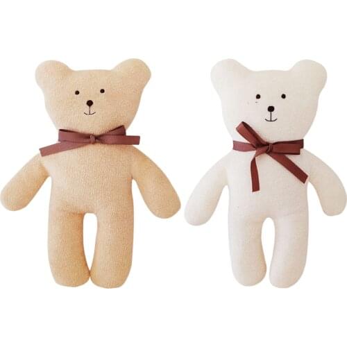 New Cuddly Bear Cub Plush Cute Stuffed Animal Soft Snuggle Toy Baby Sleep Mate Bedtime Appease Toy Bear For Baby Soother Toy