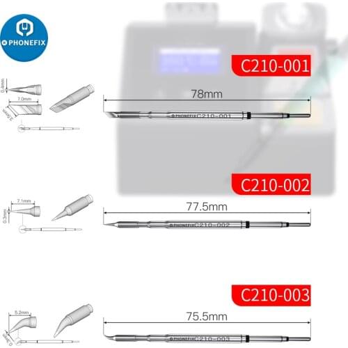 OEM JBC C210 Tips 001 002 003 Three Type Soldering Tips For JBC Soldering Station T210 Precision Soldering Iron Kit