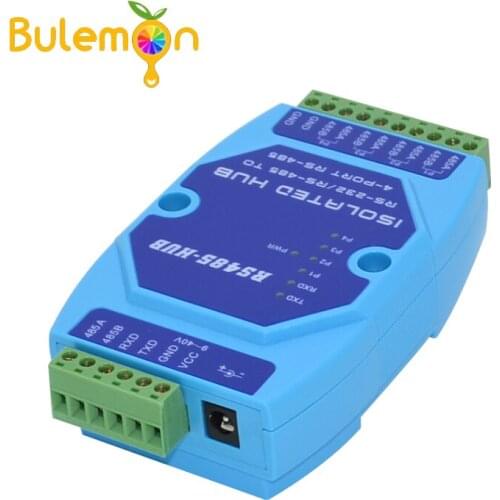 Industrial Grade Optical Isolation 4-channel RS485 Hub Sharing Device 485 Splitter 485hub 1 in 4 out