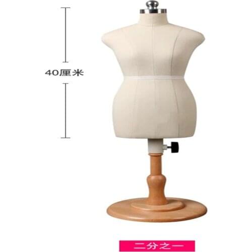 Wholesale Female torso body wooden flexible mannequins, tripod stand1/2 1:2manikin body clothing to cut,can pin villain M00376