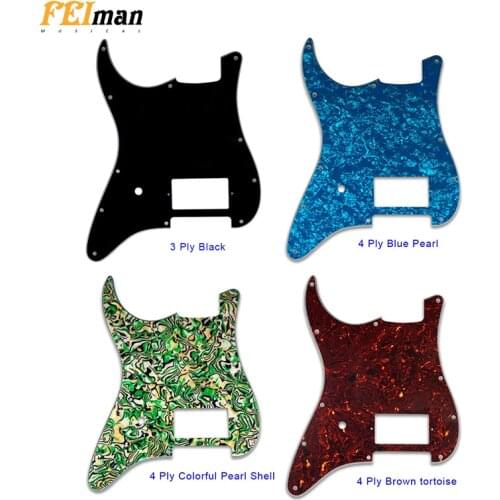Pleroo Guitar 11 Screw Holes pickguards for fender left handed Tom Delonge Stratocaster Guitar With one bridge PAF Humbucker