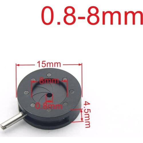 Durable 0.8-8mm Amplifying Diameter Metal Zoom Optical Iris Diaphragm Aperture Condenser for Digital Camera Microscope Adapter