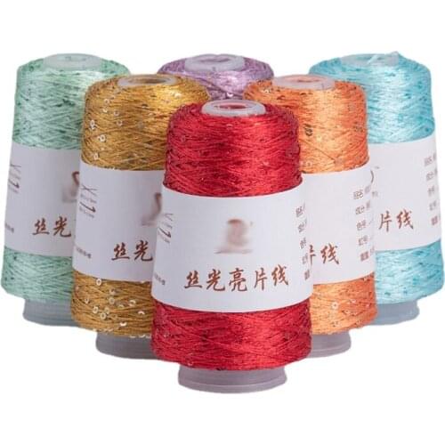 100g/roll Sequin Stitch Yarn Line Yarns Hand Crochet Threads Yarn Knit Sweater Clothes Thread Yarns for Knitting Crochet Yarn