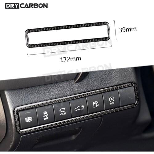 For Toyota Camry 2018 2019 Carbon Fiber Car Headlight Control Switch Button Trim Frame Cover Decorative Sticker