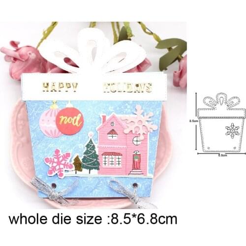 Christmas Gift Bow Box Metal Cutting Dies 2020 For DIY Scrapbooking dies Embossing die cuts Craft Paper/Photo Card Stencils dies