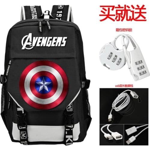 Avengers alliance iron man schoolbag Marvel perimeter US captain Spiderman Student Backpack animation bag