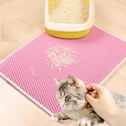 Foldable EVA Double-Layer Pet Cat Litter Mat Waterproof Cats Mat Bottom Non-slip Pet Litter Cat Mat Layer Pet Litter Catcher Mat